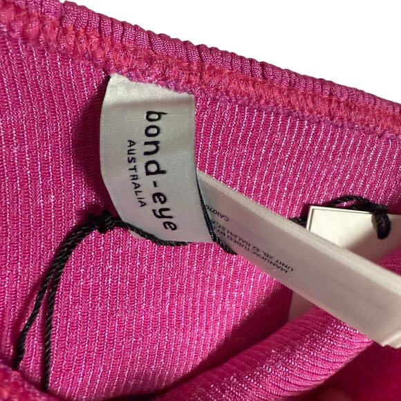 Bond Eye Rico Pink One Shoulder Cut Out One Piece Crinkle Swimsuit One Size - Picture 6 of 10